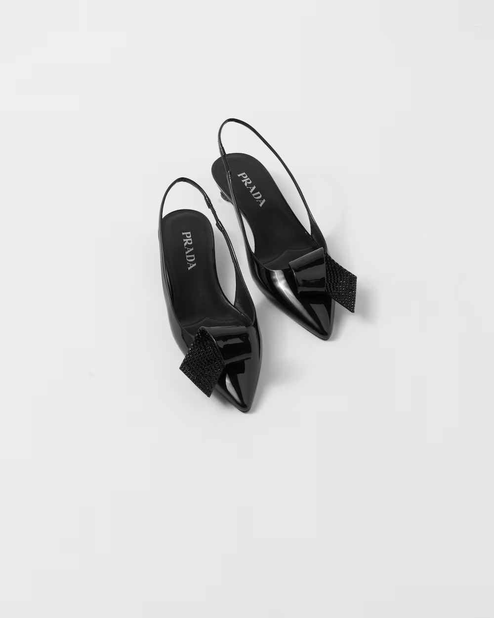 Patent leather slingback pumps